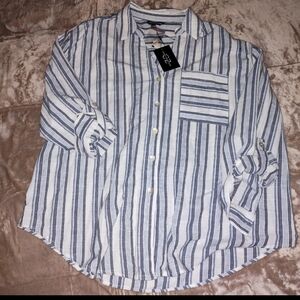 Striped button up shirt 2X